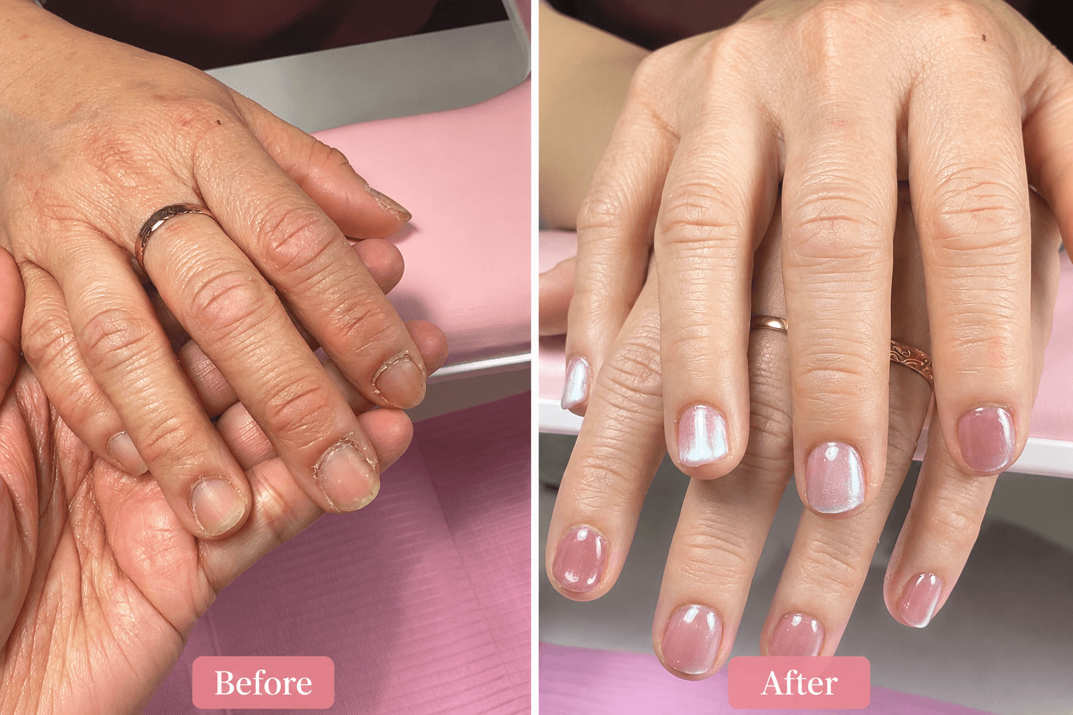 Nail art with chrome and decals by HER Nails & Wellness